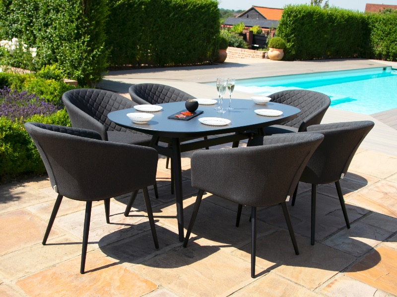 Maze Rattan Ambition 6 Seat Oval Dining Set Charcoal Dining Set Image0 Image