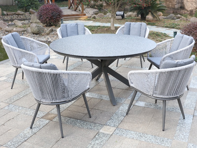 6 Seater Round Outdoor Dining Set Top, Patio Dining Sets 6 Seater
