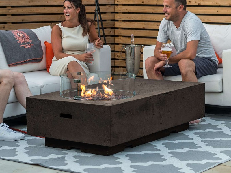Nova Outdoor Living Cairns Gas Firepit Coffee Table with Wind Guard Firepit and Fire bowl Image 0