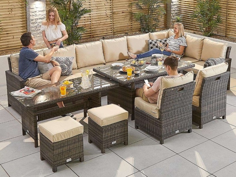 Nova Outdoor Living Cambridge Deluxe, Outdoor Dining Table Sofa Set