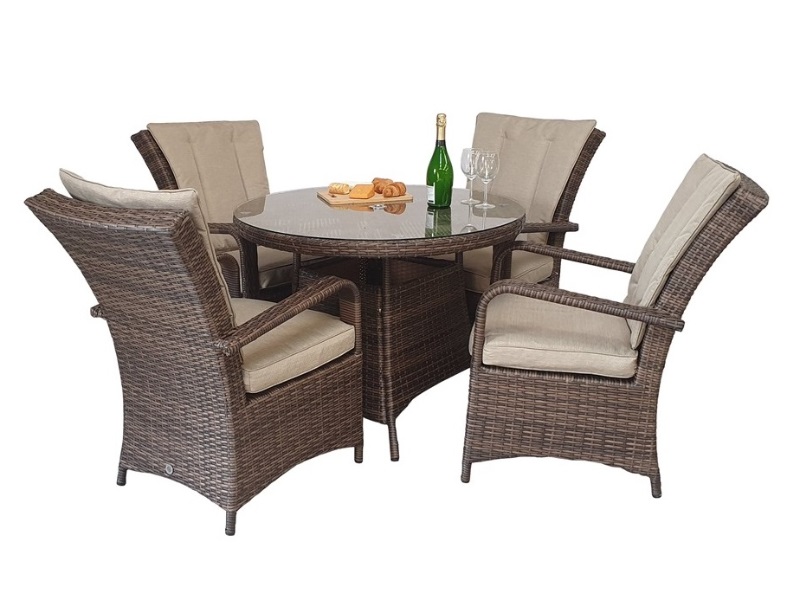 Signature Weave Florence 4 Seat Dining Set 100cm Round Table At Gardenman Signature Weave Florence 4 Seat Dining, How Big Are Round Tables That Seat 8mm