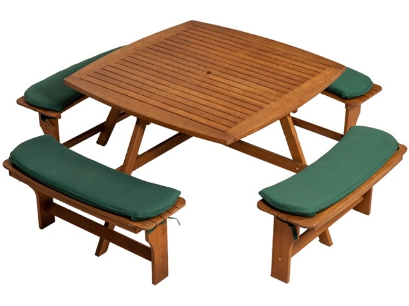 Royalcraft Sacramento 8 Seater Picnic Bench With 4 Seat Cushions Dining Set At Gardenman - Picnic Table Seat Cushions Royalcraft Sacramento 8 Seater Picnic Bench With 4 Seat Cushions Dining Set At Gardenman - Picnic Table Seat Cushions