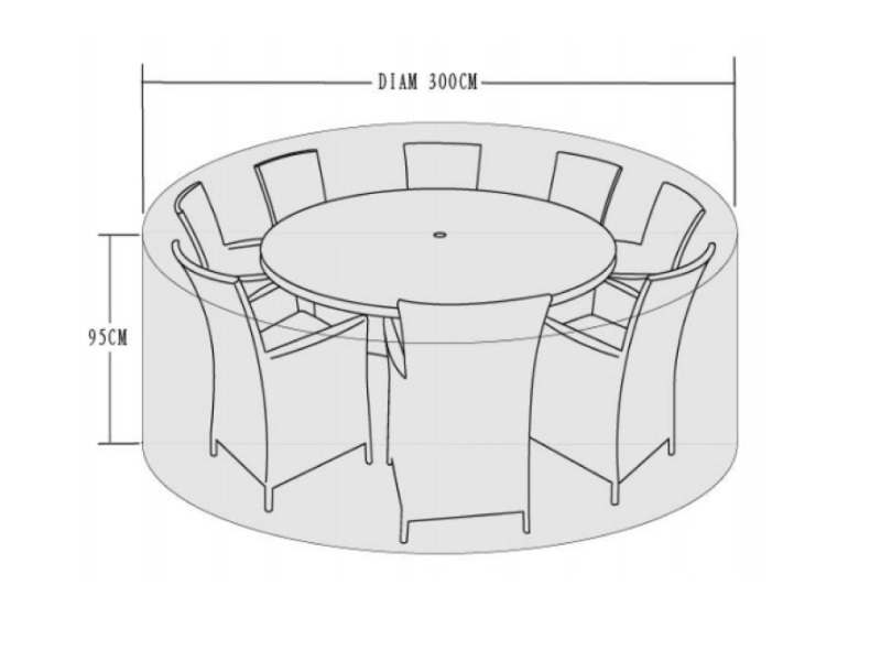 Signature Weave Furniture Cover For Large Round Dining Sets 8 10 Seater Outdoor At Gardenman Signature Weave Furniture Cover For, Round 10 Seater Dining Table