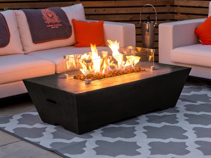 Nova Outdoor Living Gladstone Gas Fire Pit With Wind Guard Firepit And Fire Bowl At Gardenman