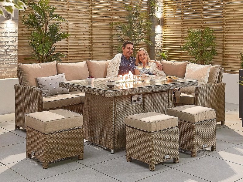 nova heritage ciara corner dining set with height adjustable table