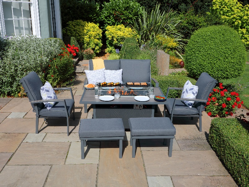 Milano Lounge Set with Gas Firepit Table Image 0