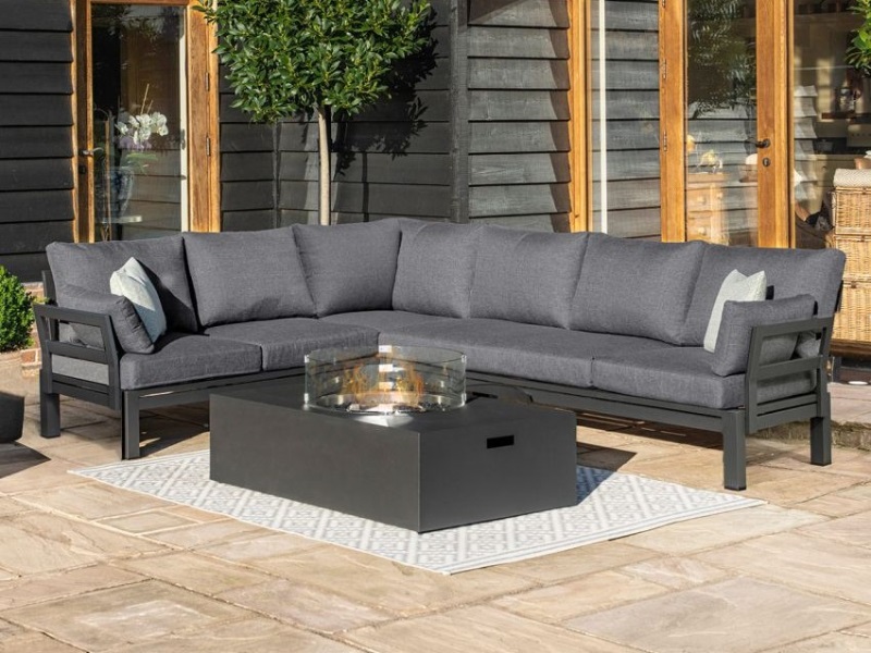Oslo Corner Sofa Group with Rectangular Gas Fire Pit Coffee Table Image 0