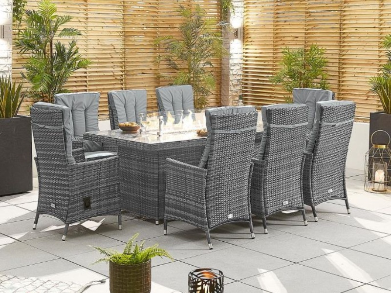 Ruxley 8 Seat Dining Set, Patio Dining Set With Fire Pit Canada