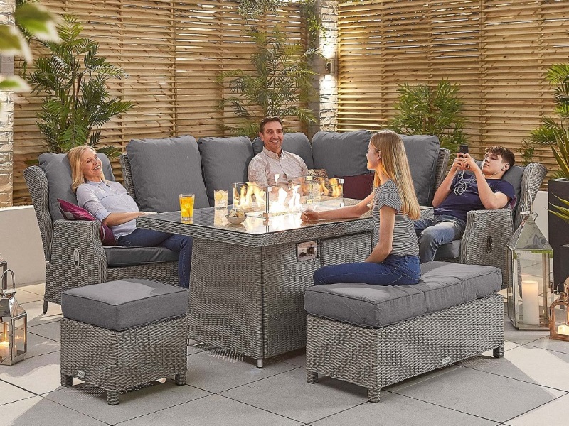 Nova Outdoor Living Skylar 2b Modular Reclining Corner Dining Set With Firepit Table Sofa At Mattressman - Corner Garden Furniture With Fire Pit Table Nova Outdoor Living Skylar 2b Modular Reclining Corner Dining Set With Firepit Table Sofa At Mattressman - Corner Garden Furniture With Fire Pit Table