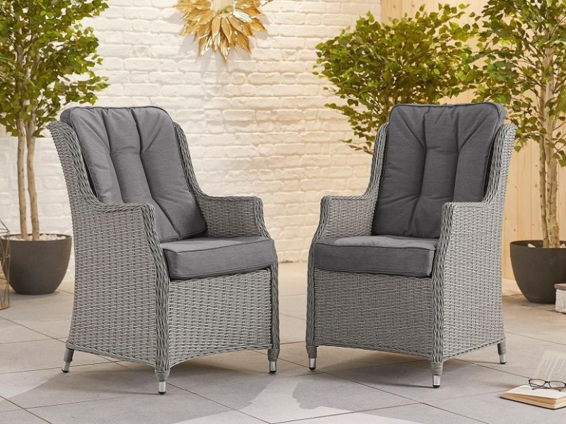Nova Outdoor Living Thalia Dining Chairs - Pair Whitewash Rattan Outdoor Chair Image 0
