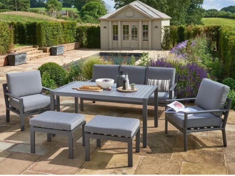 Norfolk Leisure Lifestyle Ltd Titchwell Lounge Set with Standard Table Titchwell Grey Sofa Set Image 0