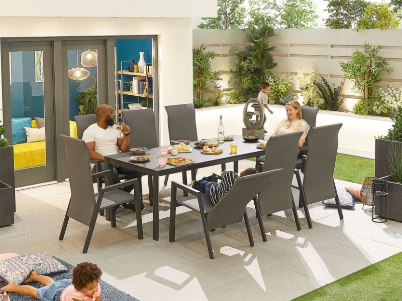 Nova Outdoor Living Venice 8 Seat Rectangular Grey Dining Set Image 0