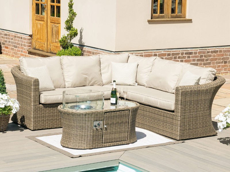 Winchester Small Corner Sofa Set with Fire Pit Image 0
